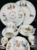 A small selection of Vintage nursery china, various makers and designs.