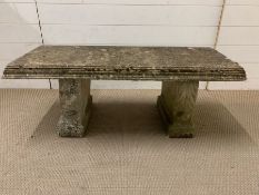 A Garden reclaimed concrete bench (W 104 cm x 39 cm H )