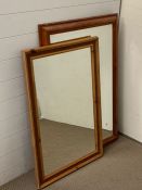 Two pine wall mirrors (107cm x 73cm and 93cm x 62cm)