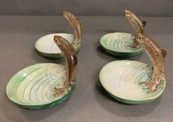 A set of four Rare Beswick trout fishes dishes, 30 edition.