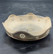 A Mappin & Webb silver, glass lined bowl.