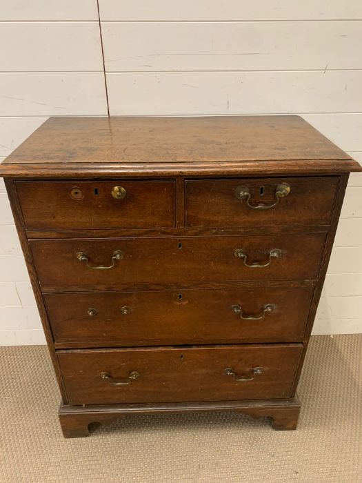 A George III style mahogany chest of drawers with brass swan neck drop handle, bracket feet ( - Image 2 of 5