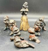 American 1930's cast metal Snow White and the Seven Dwarfs.