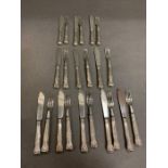 A selection of solid silver fish knives and forks (Total Weight 1445g) (22 pieces)