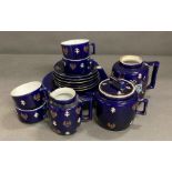 A selection of Keller & Guerin Luneville Joan of Arc cups, saucers, sugar bowl etc.
