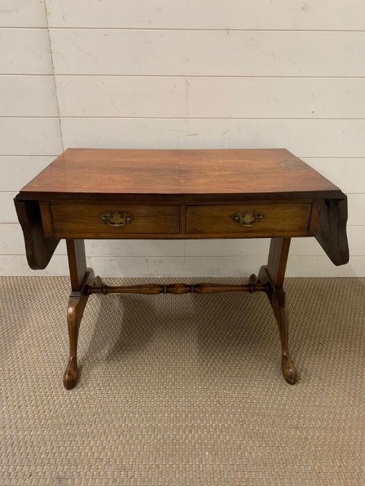 A Regency style sofa table, drop down side (Open 118cm l x D 44 cm x H 53 cm Closed 70 cm L)