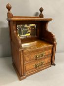 Gentleman's vanity unit with beveled mirror, and two drawers AF