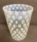 A tumbler vase with opalescent design 25 cm H