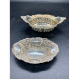 Two small hallmarked silver pin dishes.