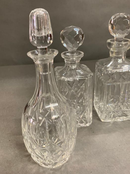 A selection of five crystal cut glass decanters - Image 5 of 5