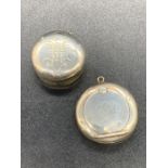 Two hallmarked small silver crested pill box