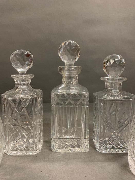 A selection of five crystal cut glass decanters - Image 4 of 5