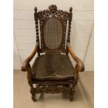 A Victorian Carolean style armchair