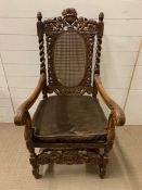 A Victorian Carolean style armchair