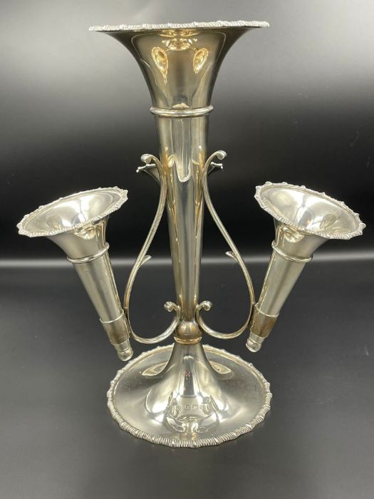 A silver Epergne, hallmarked for Birmingham by Thomas Latham & Ernest Morton 1910