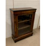 An 19th century pier display cabinet of oblong form with floral marquetry and gilt mounts (H107cm