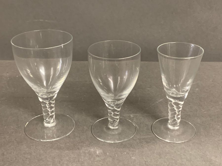 Seventeen twisted stem and circular base glasses - Image 2 of 6