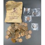 A volume of farthings, in gas light and coke company bag, other Victorian farthings