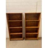 A pair of Hussif open bookcases (H123cm W60cm D21cm)