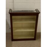 A wall hanging mahogany display cabinet (H63cm W54cm D22cm)