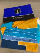 Yves Saint Laurent "Lete" cotton scarf / beachwear 152x113 cm