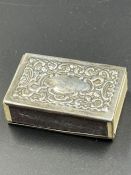 A Birmingham hallmarked silver matchbox cover