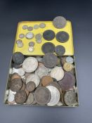 A selection of coins, including, silver, Georgian etc