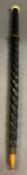 An antique twisted, possibly, swagger stick