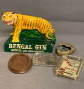 Breweriana: A Bengal Gin advertising ashtray along with other distillers/ drinks brands ashtrays