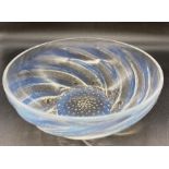 Rene Lalique Poissons Opalescent Glass Coupe No. 2 ,introduced 1921 Diameter 21 cms.