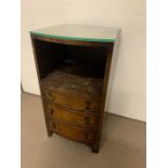 A bedside with faux drawers to front opening up to a cupboard (H63cm W38cm D40cm)