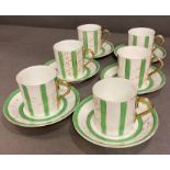 Six E.Goode china coffee cans and saucers