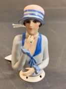 A china pin cushion doll 1920's style (H10cm)