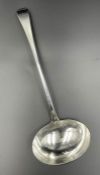 A silver ladle, hallmarked for London 1806, indistinct makers mark
