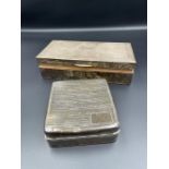 Two As Found silver cigarette boxes