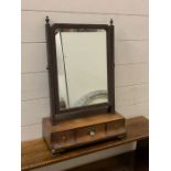 A table top dressing table mirror with drawers to base