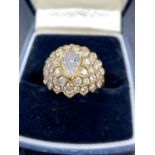 A Pear shaped Diamond Bombe ring VS Stone HI colour