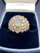 A Pear shaped Diamond Bombe ring VS Stone HI colour