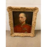 A 19th century English school, 'Decorated officer', oil on painting, within a gilded frame (58cm x