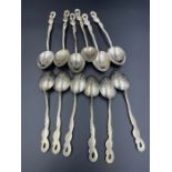 A selection of twelve Japanese Nagasaki Dragon Motif teaspoons (Total Weight 164g)