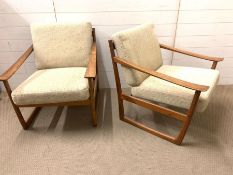 A pair of Sleigh lounge chair by Peter Hvidt and Orla Molgaarol Nielsen for France and Son 1960's