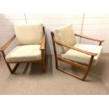 A pair of Sleigh lounge chair by Peter Hvidt and Orla Molgaarol Nielsen for France and Son 1960's