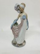 A Boxed Lladro porcelain figurine "Lady Soclalite" No 5283Condition Report looks like a repair to