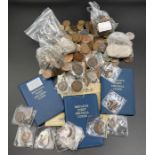 A large quantity, about three kilos, of British pre-decimal coins, farthings to crowns