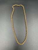 A 9ct gold rope necklace (10.7g)