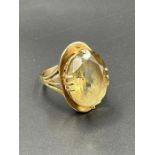 A 9ct gold citrine style cocktail ring