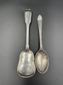 Two silver spoons one London 1853 and the other 1944