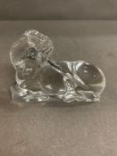 A Baccarat crystal glass horse/unicorn (12cm x 9cm)