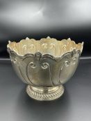 A Silver punch bowl, engraved (Total Weight 653g) by Crichton Brothers, hallmarked for London 1908.