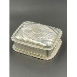 A silver snuff box, hallmarked for Birmingham 1892, makers mark SIL